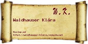 Waldhauser Klára névjegykártya