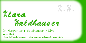 klara waldhauser business card